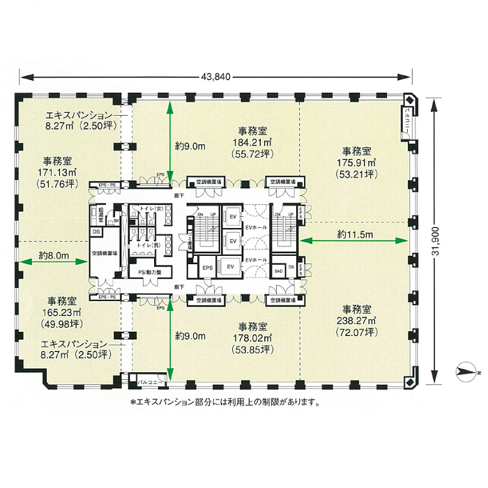 栄２　ＮＢＦ名古屋広小路ビル　平面図